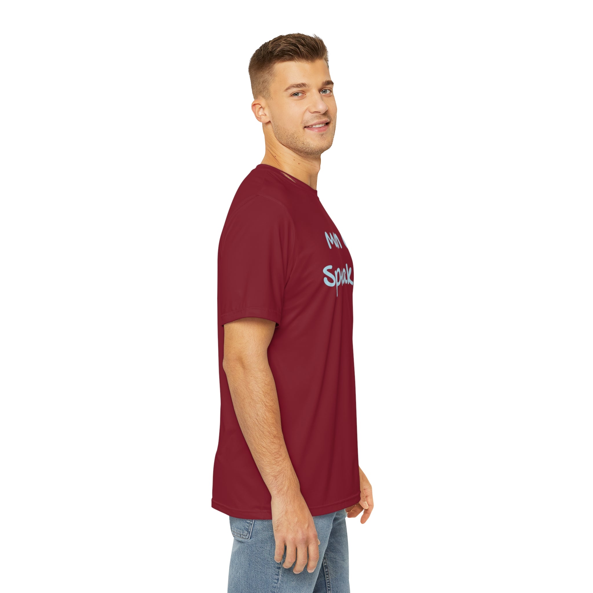 Man Up Speak Up T-shirt: Strength in Expression Athleisure Wear Mental Health Pledge Donation Polyester Style Support All Over Prints 10044967606374949135_2048 Printify