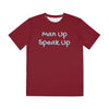 Man Up Speak Up T-shirt: Strength in Expression Athleisure Wear Mental Health Pledge Donation Polyester Style Support All Over Prints 11122316505891013764_2048 Printify