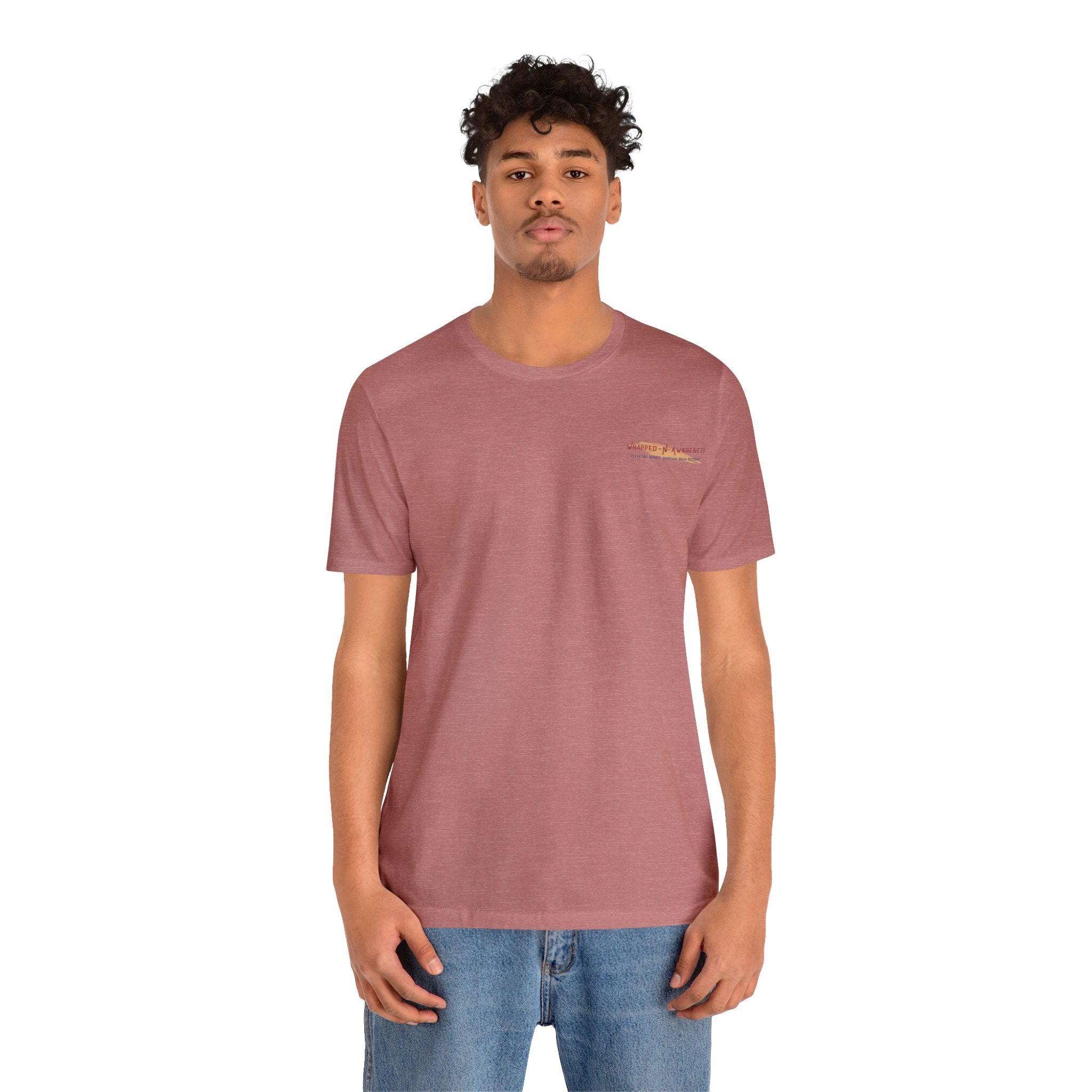 Release Your Mind Jersey Tee - Bella+Canvas 3001 Heather Mauve Airlume Cotton Bella+Canvas 3001 Crew Neckline Jersey Short Sleeve Lightweight Fabric Mental Health Support Retail Fit Tear-away Label Tee Unisex Tee T-Shirt 11847836524831878322_2048 Printify
