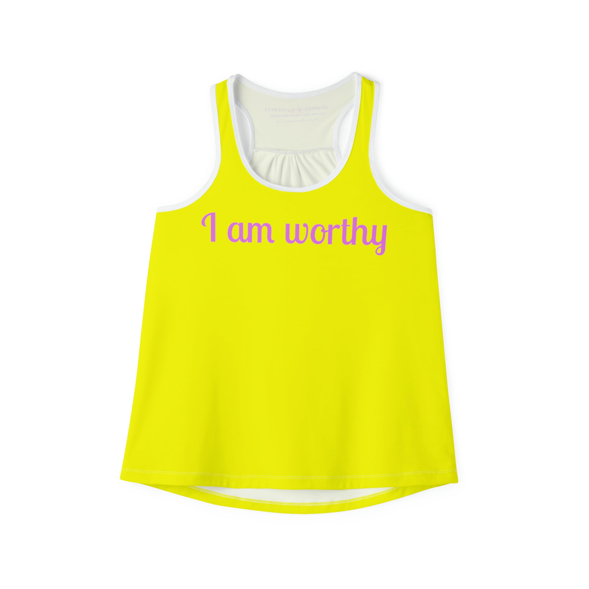 I Am Worthy Racerback: Personalized Comfort & Style White Activewear Athletic Tank Fitness Wear Racerback Racerback Tee Tank Top Women's Tank Workout Gear Yoga Tank Tank Top 11864204908055119181_2048 Printify
