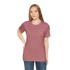 Choose Joy Daily Jersey Tee - Bella+Canvas 3001 Heather Mauve Airlume Cotton Bella+Canvas 3001 Crew Neckline Jersey Short Sleeve Lightweight Fabric Mental Health Support Retail Fit Tear-away Label Tee Unisex Tee T-Shirt 11872261952809456299_2048_e3e08f39-0979-480d-abc6-1f63da0c45dd Printify