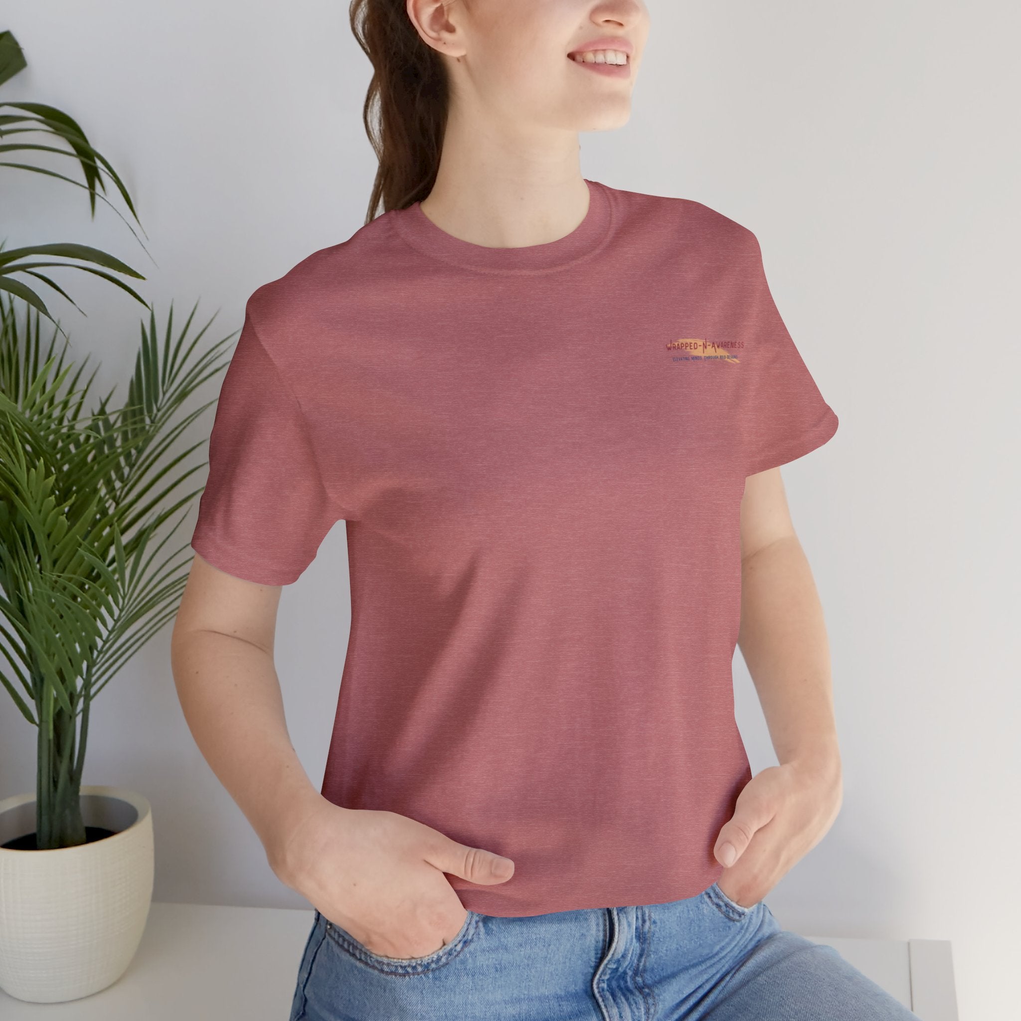Release Your Mind Jersey Tee - Bella+Canvas 3001 Heather Mauve Airlume Cotton Bella+Canvas 3001 Crew Neckline Jersey Short Sleeve Lightweight Fabric Mental Health Support Retail Fit Tear-away Label Tee Unisex Tee T-Shirt 12571640927366125053_2048 Printify