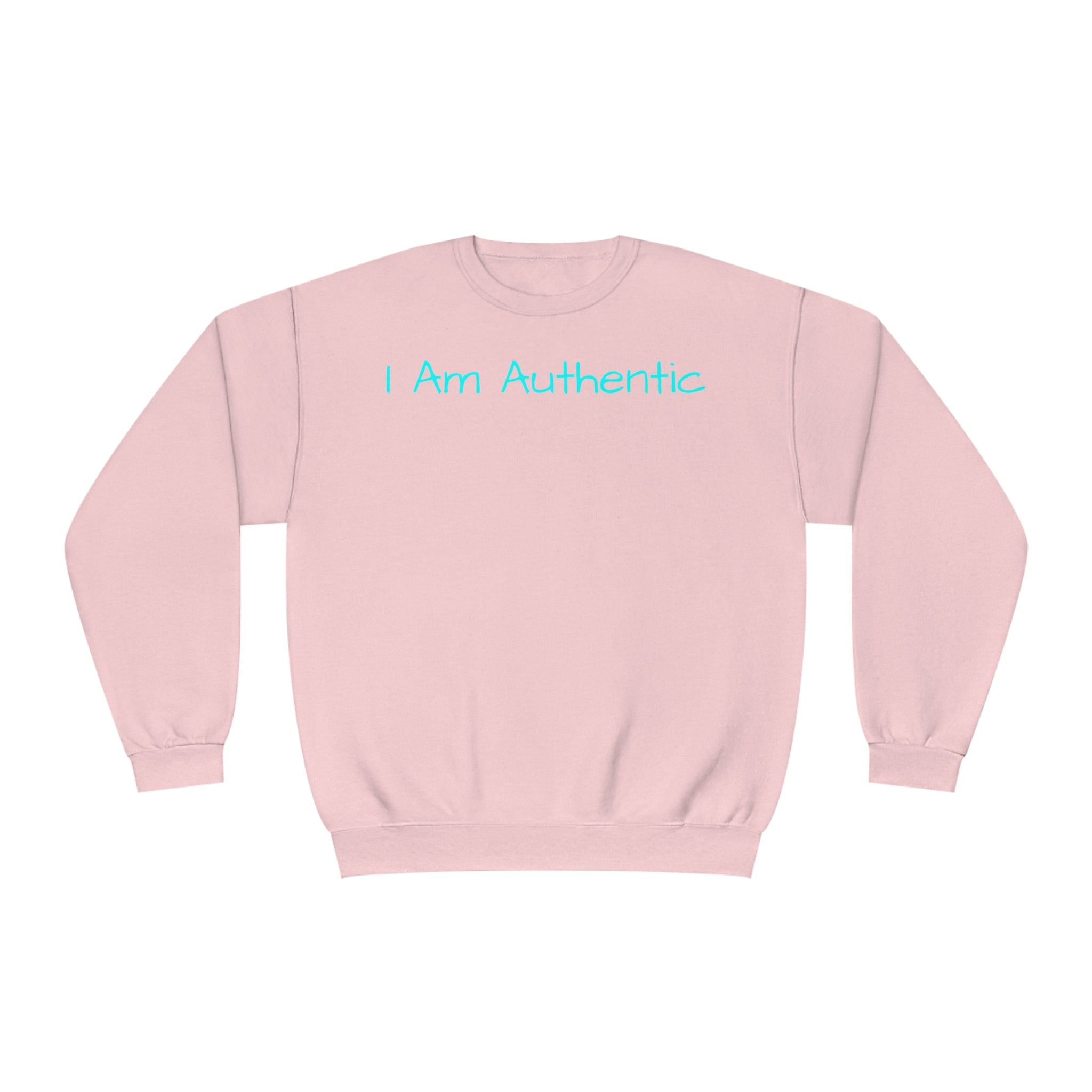 I Am Authentic Fleece Sweatshirt: Comfort & Positivity Sandstone Comfy Sweater Cozy Sweatshirt Crewneck Sweatshirt Fleece Pullover Graphic Sweatshirt Men's Sweatshirt Streatwear Sweatshirt Warm Outerwear Women's Sweatshirt Sweatshirt 1267816726191477932_2048 Printify