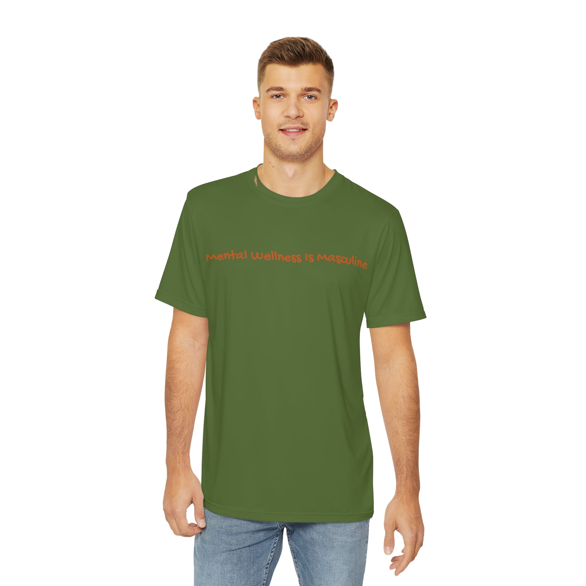 Mental Wellness is Masculine: Comfort T-shirt Athleisure Wear Comfort Masculinity Mental Wellness Pledge Donation Polyester All Over Prints 13699602803020915118_2048 Printify