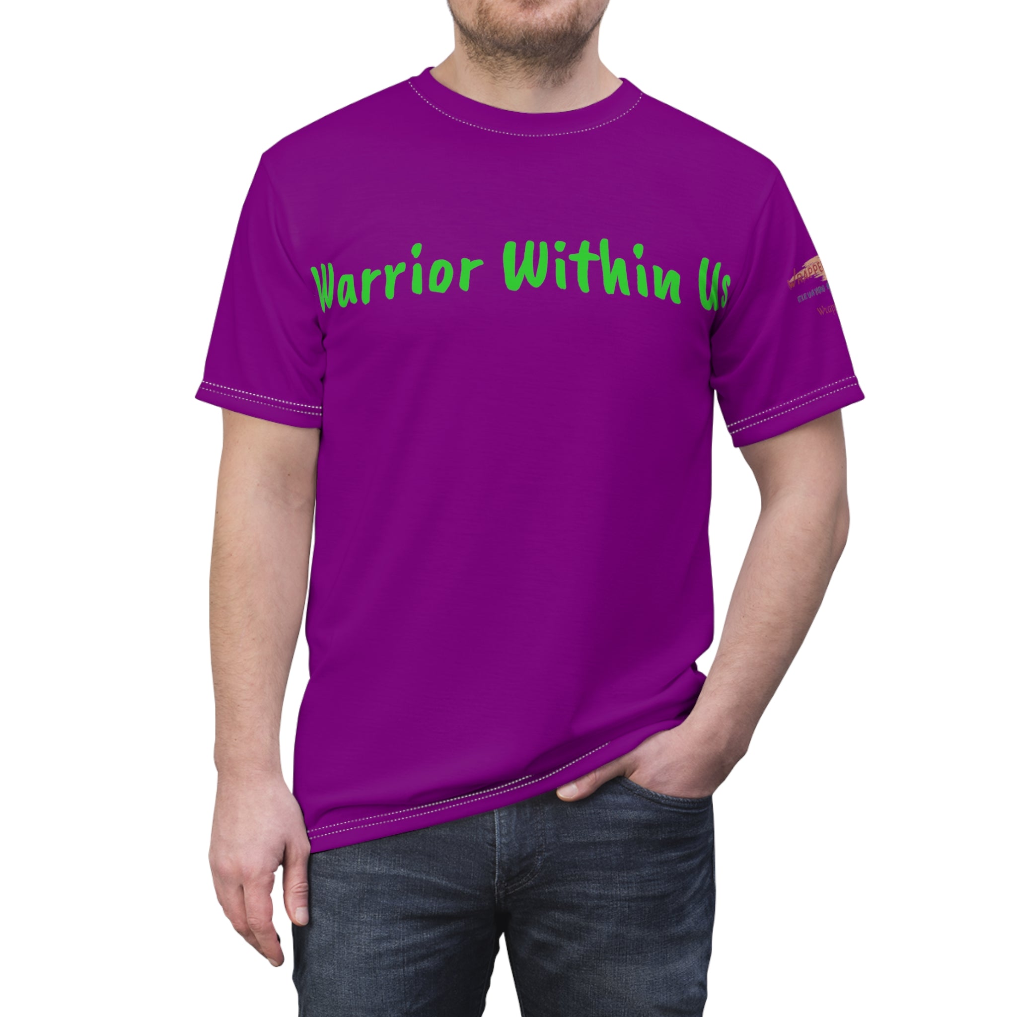 Warrior Within Us Cut & Sew Tee White stitching 4 oz. Athleisure Wear Comfort Cut & Sew Donation Initiative Polyester Stigma Strength Tee Unisex Warrior Within Us All Over Prints 13818281839618401065_2048 Printify