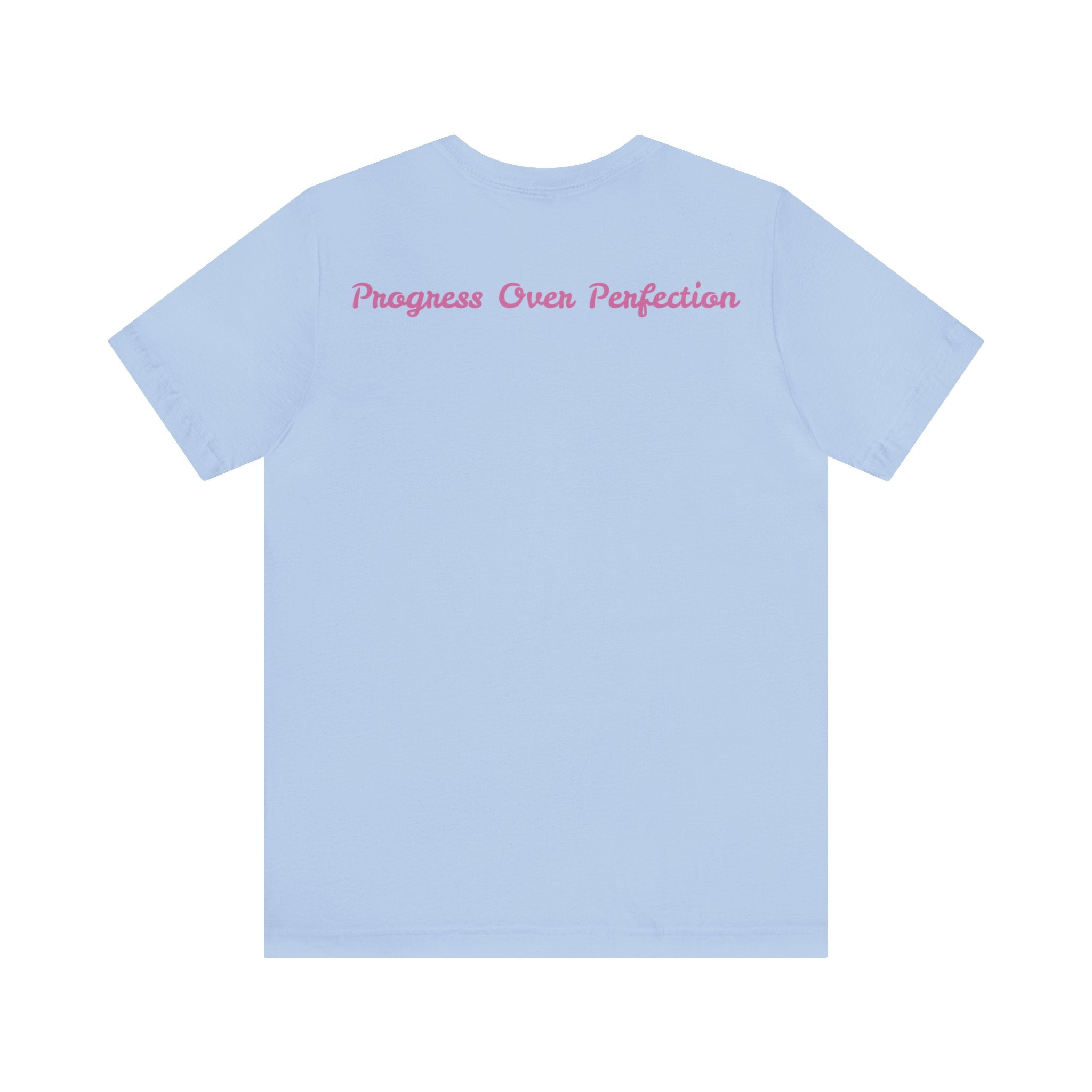 Progress Over Perfection Tee - Bella+Canvas 3001 Yellow Airlume Cotton Bella+Canvas 3001 Crew Neckline Jersey Short Sleeve Lightweight Fabric Mental Health Support Retail Fit Tear-away Label Tee Unisex Tee T-Shirt 13966535647887714423_2048 Printify