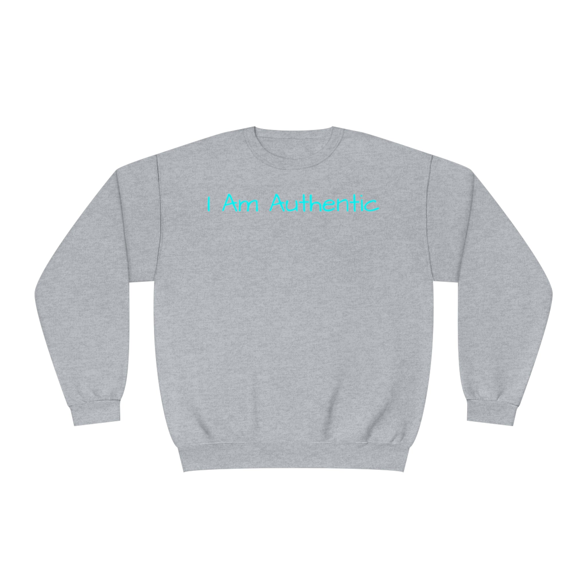 I Am Authentic Fleece Sweatshirt: Comfort & Positivity Sandstone Comfy Sweater Cozy Sweatshirt Crewneck Sweatshirt Fleece Pullover Graphic Sweatshirt Men's Sweatshirt Streatwear Sweatshirt Warm Outerwear Women's Sweatshirt Sweatshirt 14126538896570949287_2048 Printify