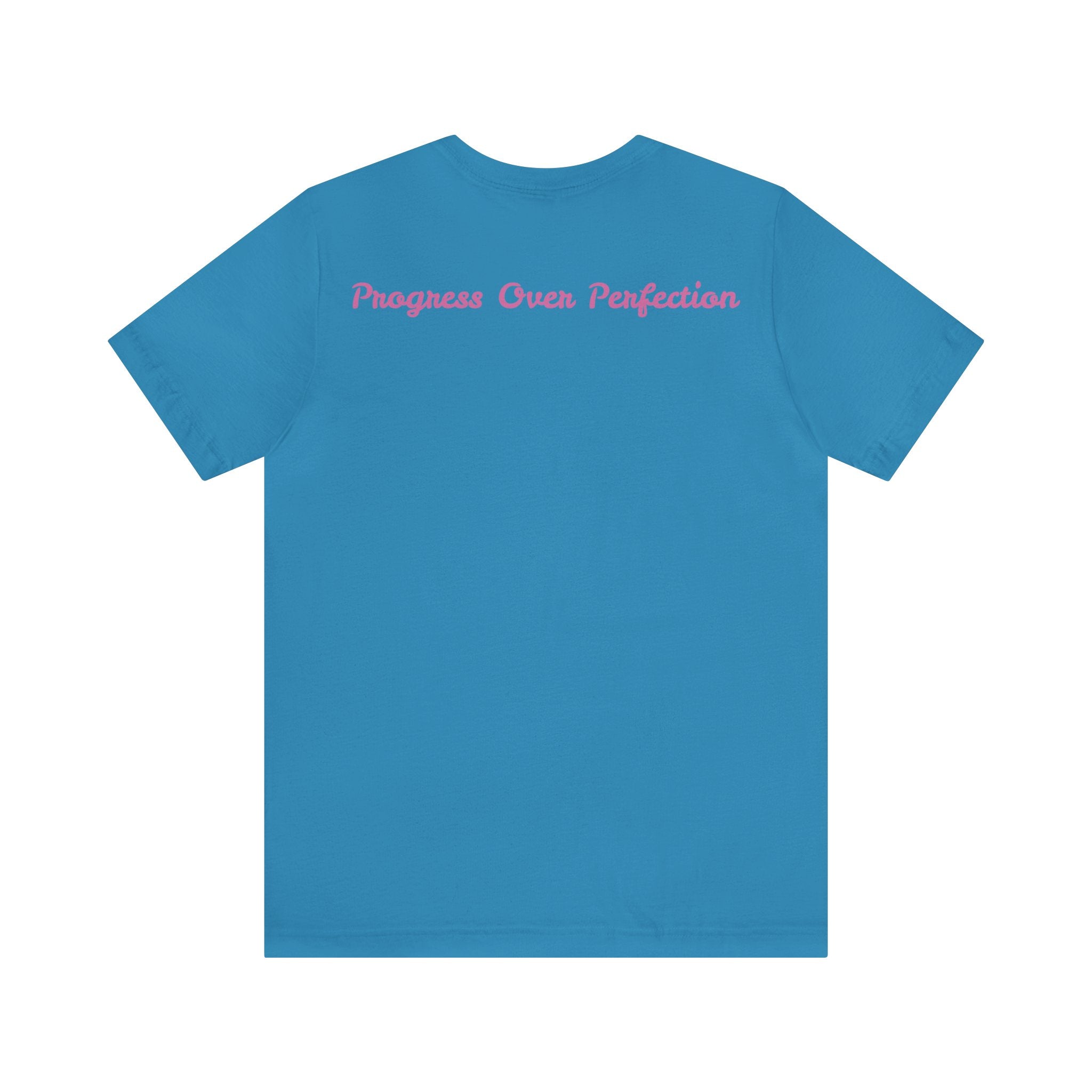 Progress Over Perfection Tee - Bella+Canvas 3001 Yellow Airlume Cotton Bella+Canvas 3001 Crew Neckline Jersey Short Sleeve Lightweight Fabric Mental Health Support Retail Fit Tear-away Label Tee Unisex Tee T-Shirt 15677004138639641450_2048 Printify
