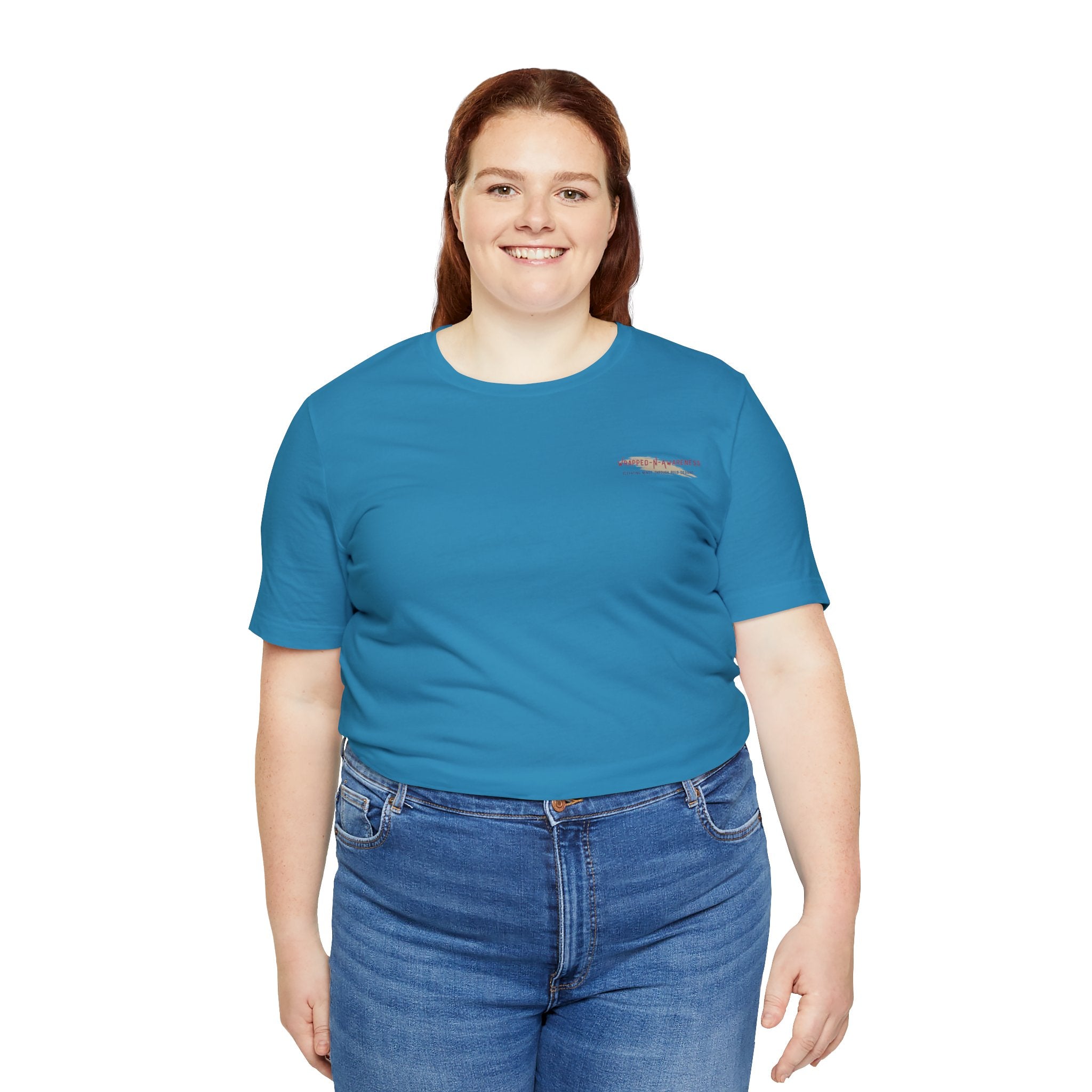 Inspire Growth Jersey Tee - Bella+Canvas 3001 Turquoise Airlume Cotton Bella+Canvas 3001 Crew Neckline Jersey Short Sleeve Lightweight Fabric Mental Health Support Retail Fit Tear-away Label Tee Unisex Tee T-Shirt 15719615111280804163_2048 Printify