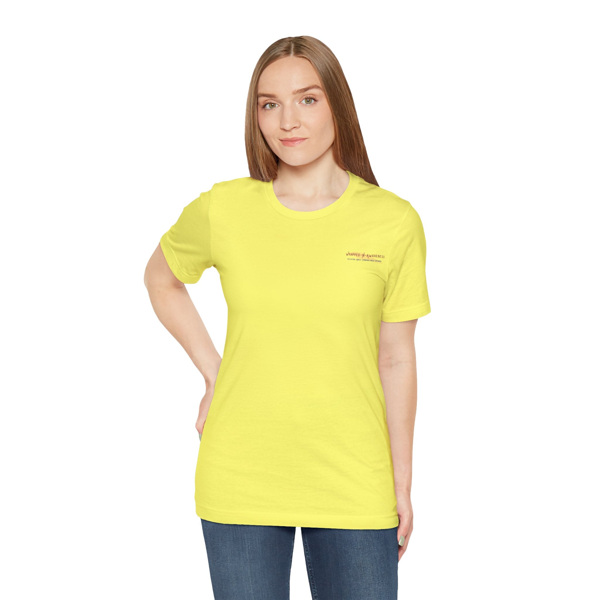 Progress Over Perfection Tee - Bella+Canvas 3001 Yellow Airlume Cotton Bella+Canvas 3001 Crew Neckline Jersey Short Sleeve Lightweight Fabric Mental Health Support Retail Fit Tear-away Label Tee Unisex Tee T-Shirt 15773394461431634797_2048 Printify