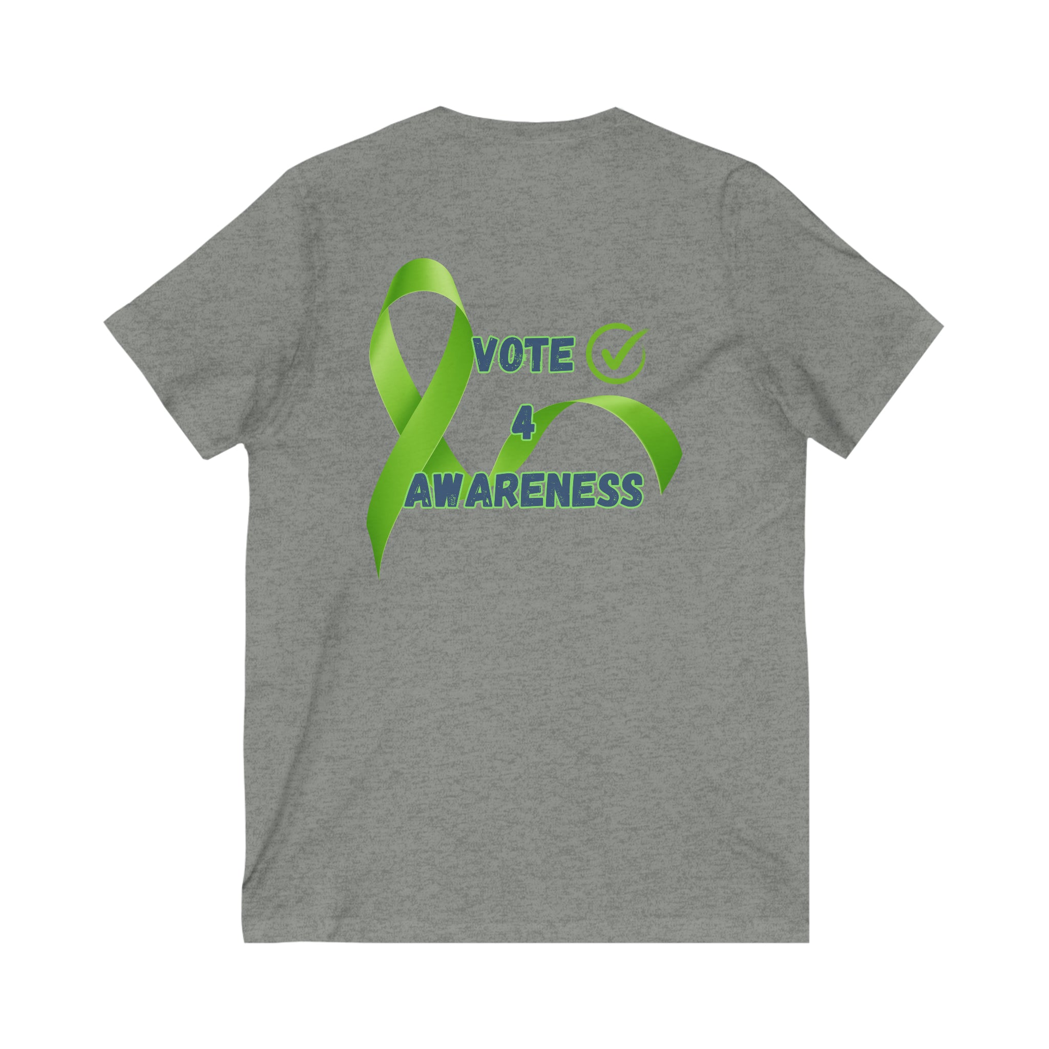 Vote 4 Awareness V-Neck T-Shirt Deep Heather Basic T-Shirt Casual Shirt Classic Tee Comfortable Tee Cotton T-Shirt Everyday Wear Graphic Tee Statement Shirt T-shirt Tee Collection Tee for all Tee for Men Tee for Women Unisex Apparel Vintage Tee V-neck 18237028885753152618_2048 Printify