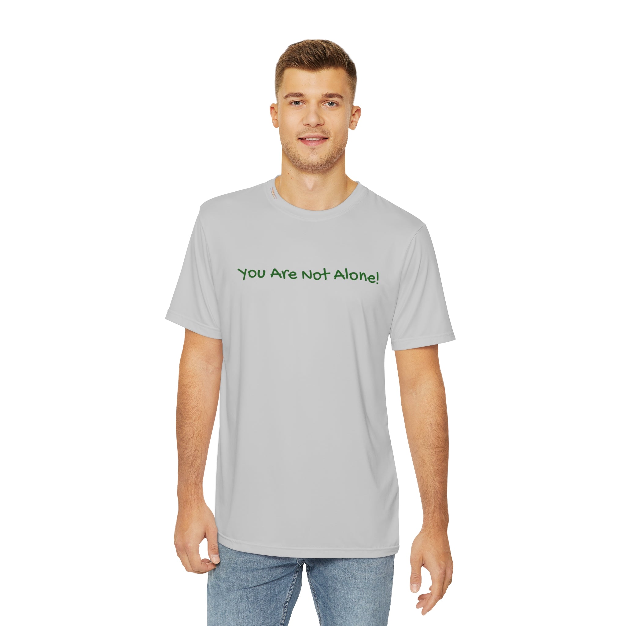 You Are Not Alone T-shirt: Comfort in Community Athleisure Wear Comfort Community Pledge Donation Polyester Support All Over Prints 2962879868867180436_2048 Printify