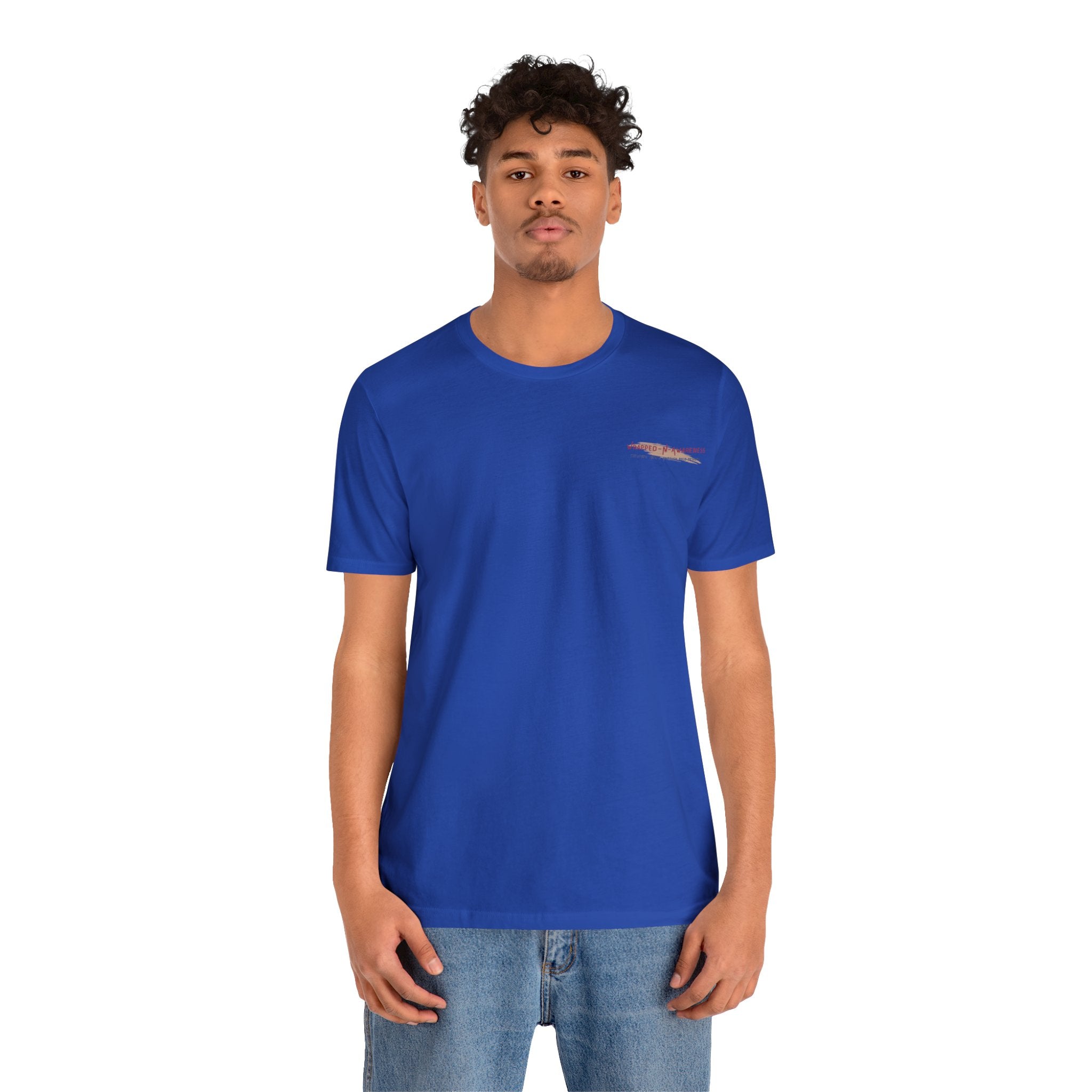 Wrapped-N-Awareness Jersey Tee Bella+Canvas 3001 True Royal Classic Tee Comfortable Tee Cotton T-Shirt Graphic Tee JerseyTee Statement Shirt T-shirt Tee Unisex Apparel T-Shirt 3134701774423063127_2048 Printify