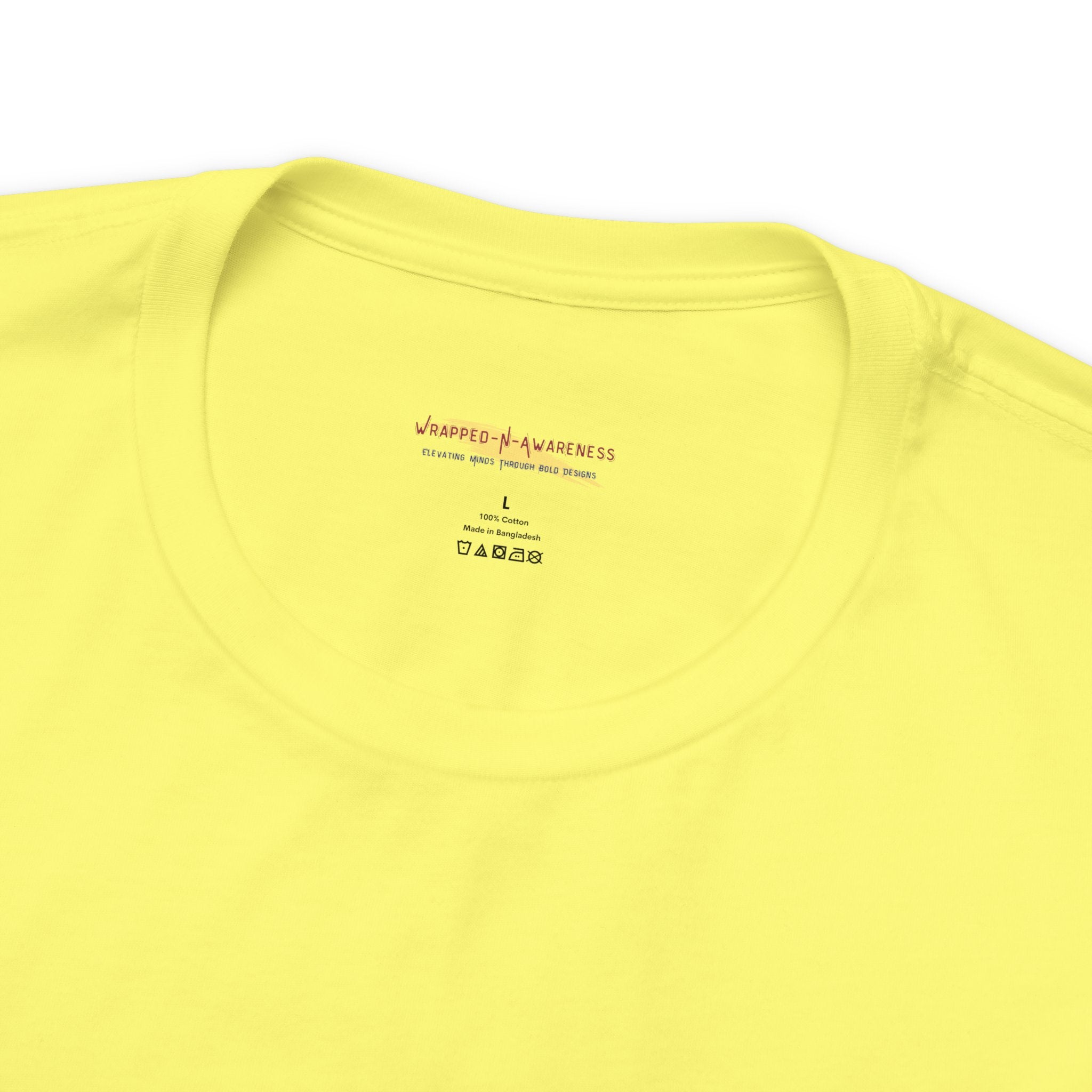 Progress Over Perfection Tee - Bella+Canvas 3001 Yellow Airlume Cotton Bella+Canvas 3001 Crew Neckline Jersey Short Sleeve Lightweight Fabric Mental Health Support Retail Fit Tear-away Label Tee Unisex Tee T-Shirt 4677869499185737270_2048 Printify
