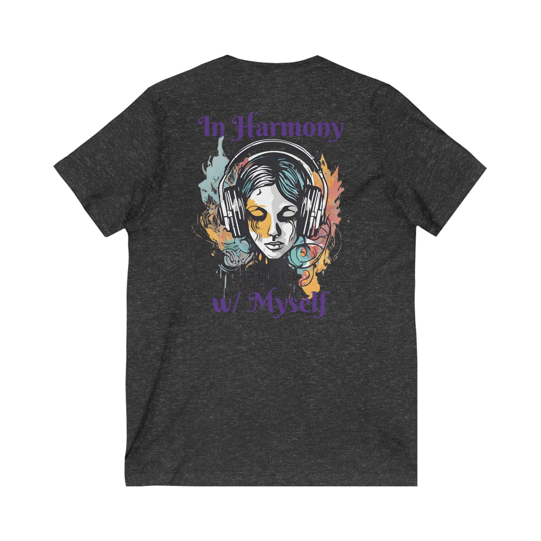 In Harmony w/ Myself Unisex Tee: Elevate awareness Dark Grey Heather Basic T-Shirt Casual Shirt Classic Tee Comfortable Tee Cotton T-Shirt Everyday Wear Graphic Tee Statement Shirt T-shirt Tee Collection Tee for all Tee for Men Tee for Women Unisex Apparel Vintage Tee V-neck 4733879647659892341_2048_52227275-8e93-406d-b584-a76923510416 Printify