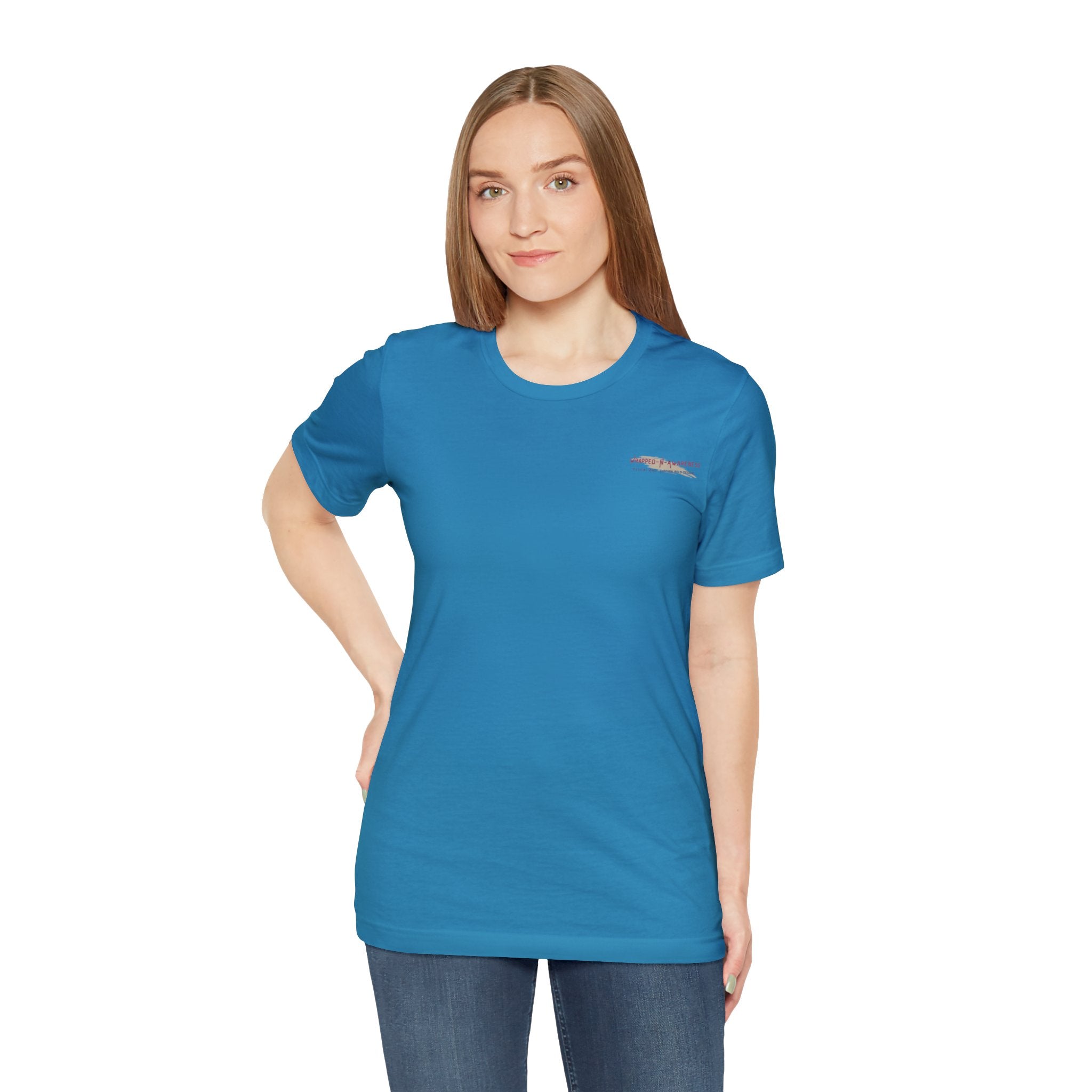 Inspire Growth Jersey Tee - Bella+Canvas 3001 Turquoise Airlume Cotton Bella+Canvas 3001 Crew Neckline Jersey Short Sleeve Lightweight Fabric Mental Health Support Retail Fit Tear-away Label Tee Unisex Tee T-Shirt 543117747284711398_2048 Printify