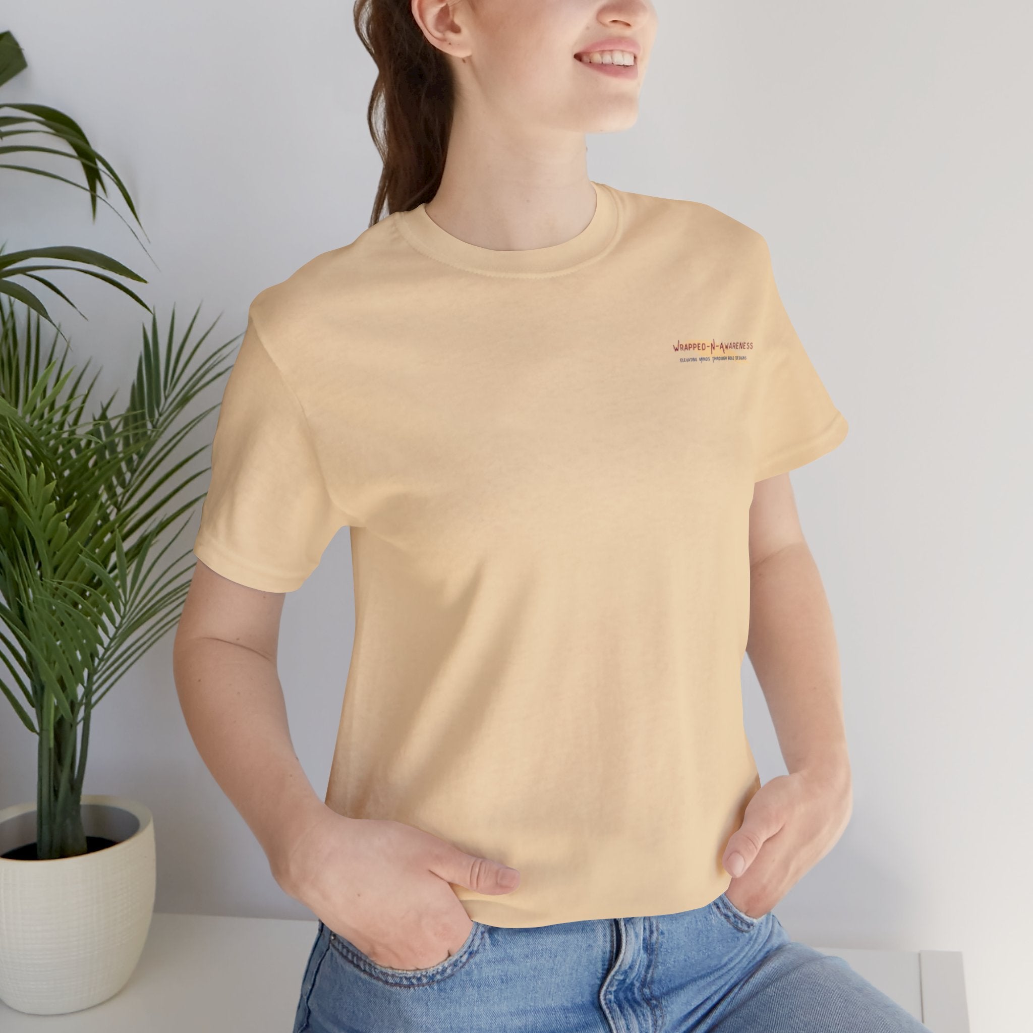 Inspire Growth Jersey Tee - Bella+Canvas 3001 Turquoise Airlume Cotton Bella+Canvas 3001 Crew Neckline Jersey Short Sleeve Lightweight Fabric Mental Health Support Retail Fit Tear-away Label Tee Unisex Tee T-Shirt 5431459997576344620_2048 Printify