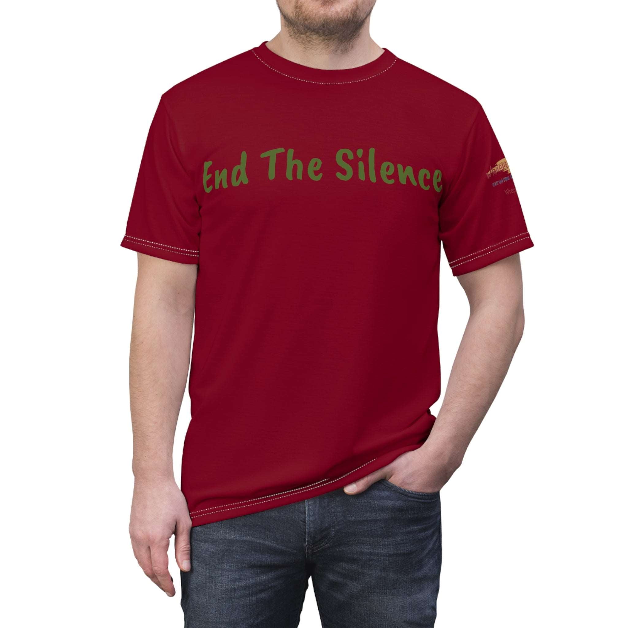 End the Silence - Unisex Cut & Sew Tee White stitching 4 oz. Athleisure Wear Comfort Conversation Cut & Sew Donation Initiative Mental Health Polyester Silence Tee Unisex All Over Prints 6368884713612852867_2048_d8d14056-6a55-42fa-8928-8ea2acf5a074 Printify
