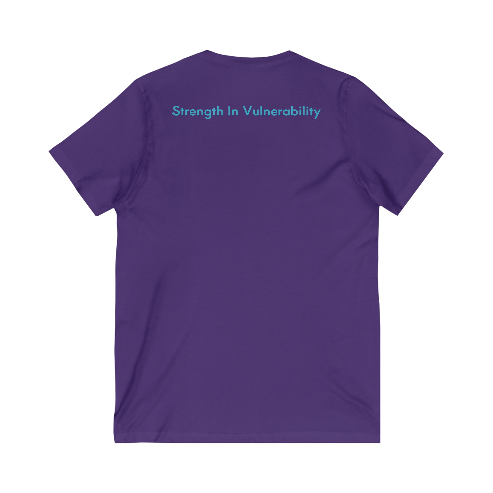 Strength in Vulnerability V-Neck T-Shirt Team Purple Athleisure Wear Casual Hoodie Comfort Hoodie Cozy Hoodie Graphic Hoodie Hooded Sweatshirt Hoodie Men's Hoodie Pullover Hoodie Women's Hoodie V-neck 6827925047379183429_2048 Printify