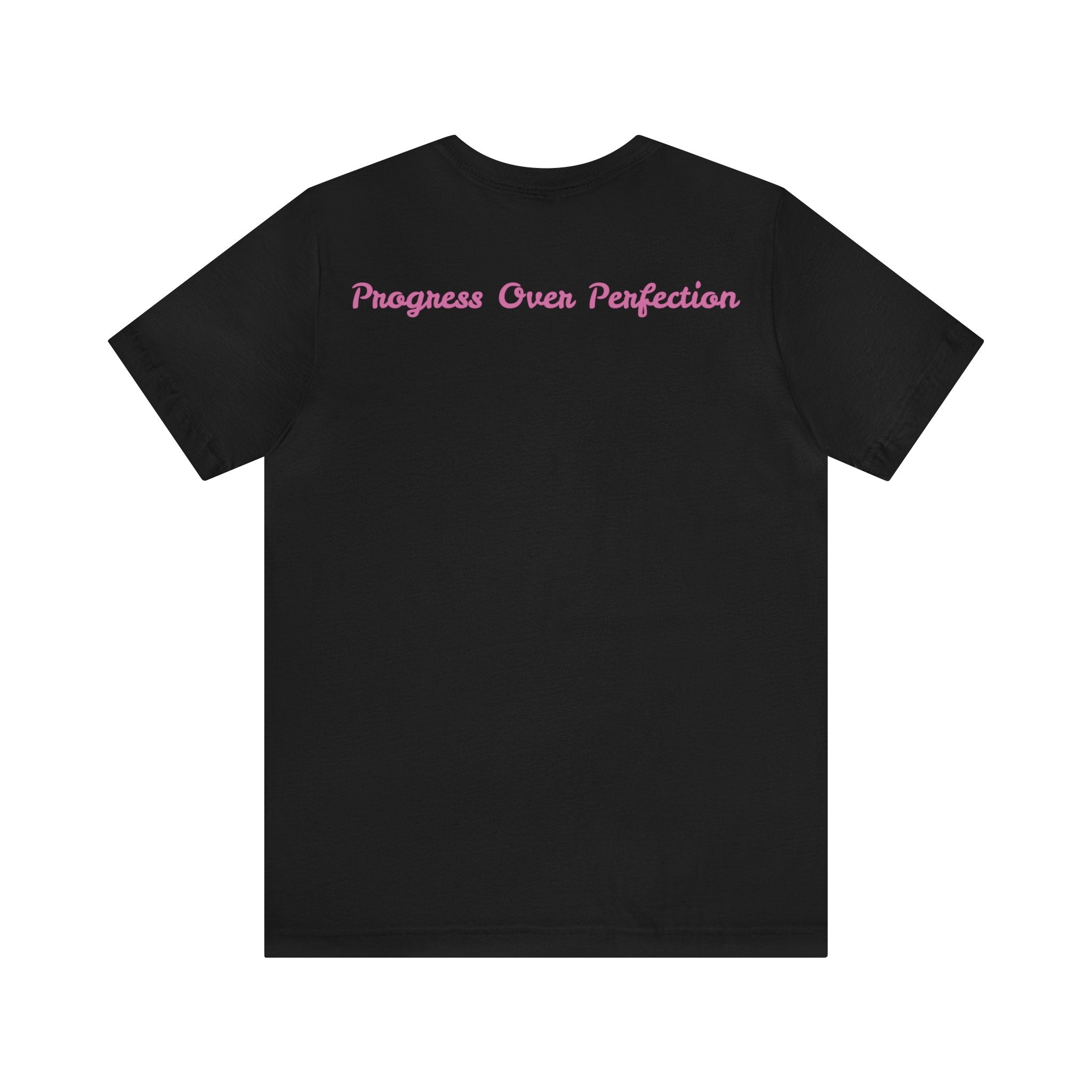 Progress Over Perfection Tee - Bella+Canvas 3001 Yellow Airlume Cotton Bella+Canvas 3001 Crew Neckline Jersey Short Sleeve Lightweight Fabric Mental Health Support Retail Fit Tear-away Label Tee Unisex Tee T-Shirt 7225300749627422989_2048 Printify