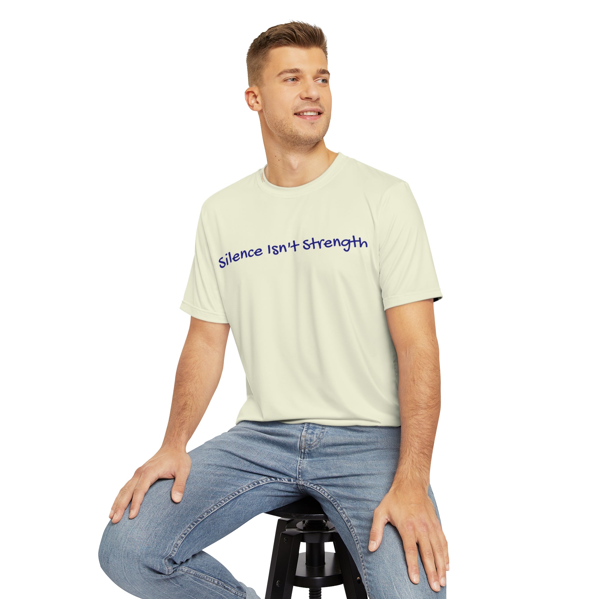 Silence Isn't Strength T-shirt speak up for mental health Athleisure Wear Comfort Empowerment Mental Health Pledge Donation Polyester All Over Prints 7645289908054899413_2048 Printify