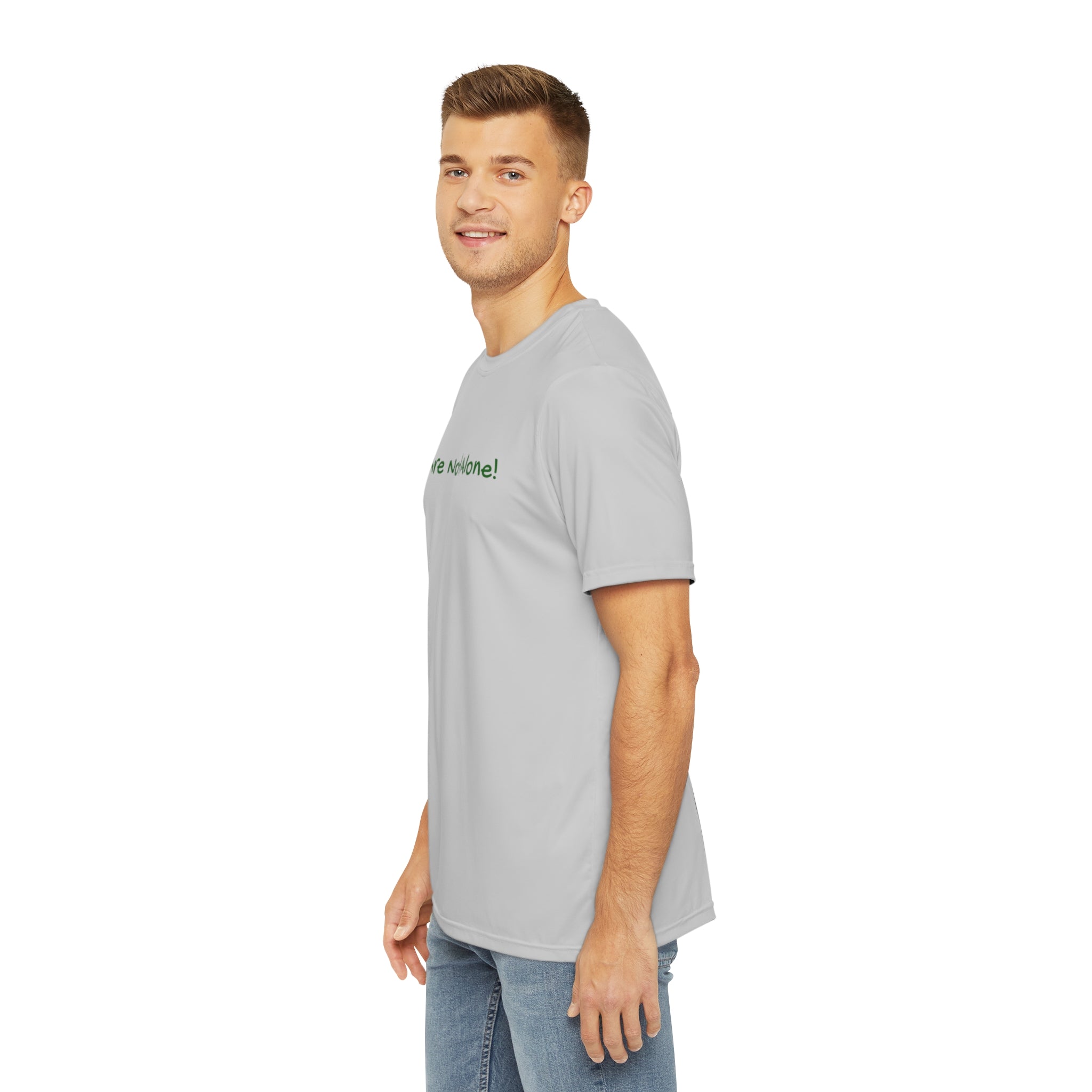 You Are Not Alone T-shirt: Comfort in Community Athleisure Wear Comfort Community Pledge Donation Polyester Support All Over Prints 7936013222719044761_2048 Printify