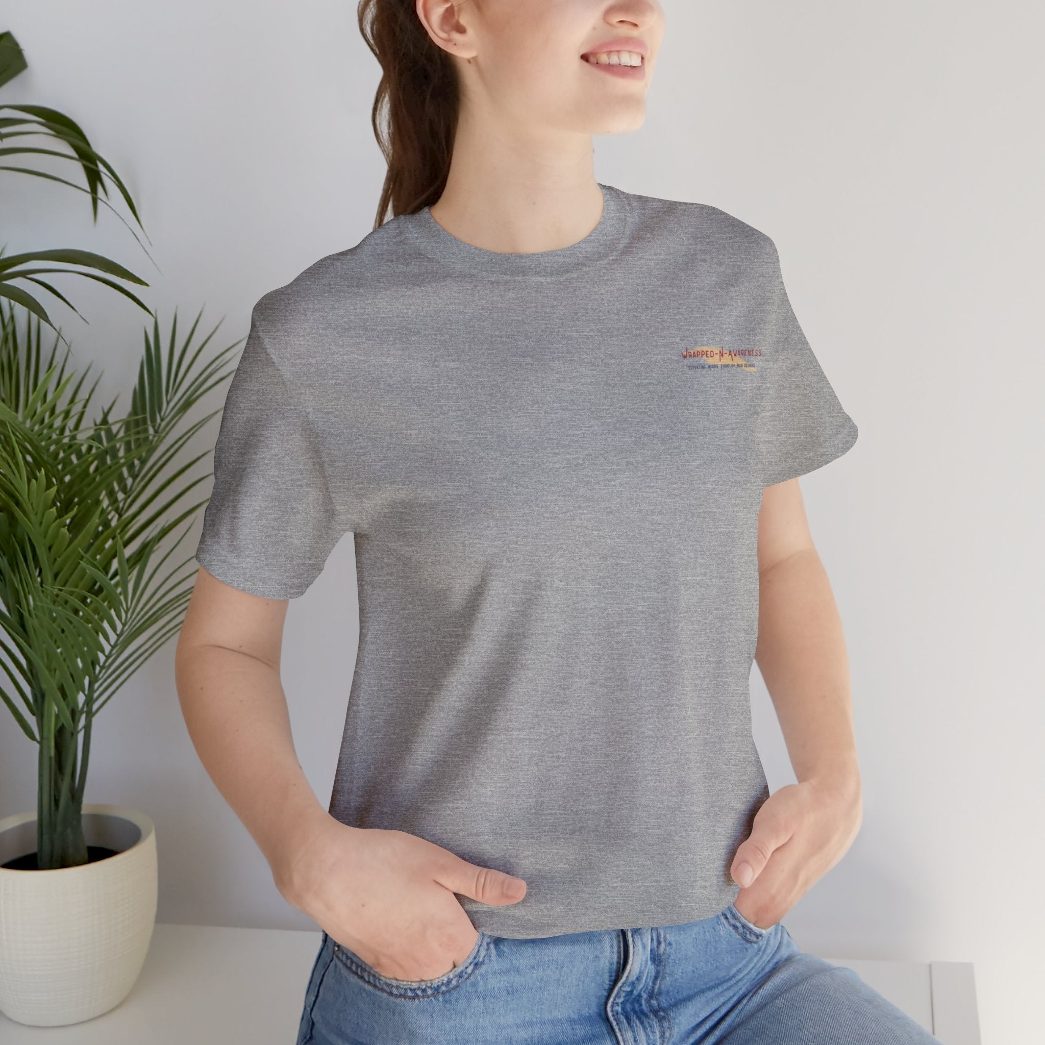 You Are Enough Short Sleeve Tee Bella+Canvas 3001 Heather Mauve Airlume Cotton Bella+Canvas 3001 Crew Neckline Jersey Short Sleeve Lightweight Fabric Mental Health Support Retail Fit Tear-away Label Tee Unisex Tee T-Shirt 8216019507578510022_2048 Printify