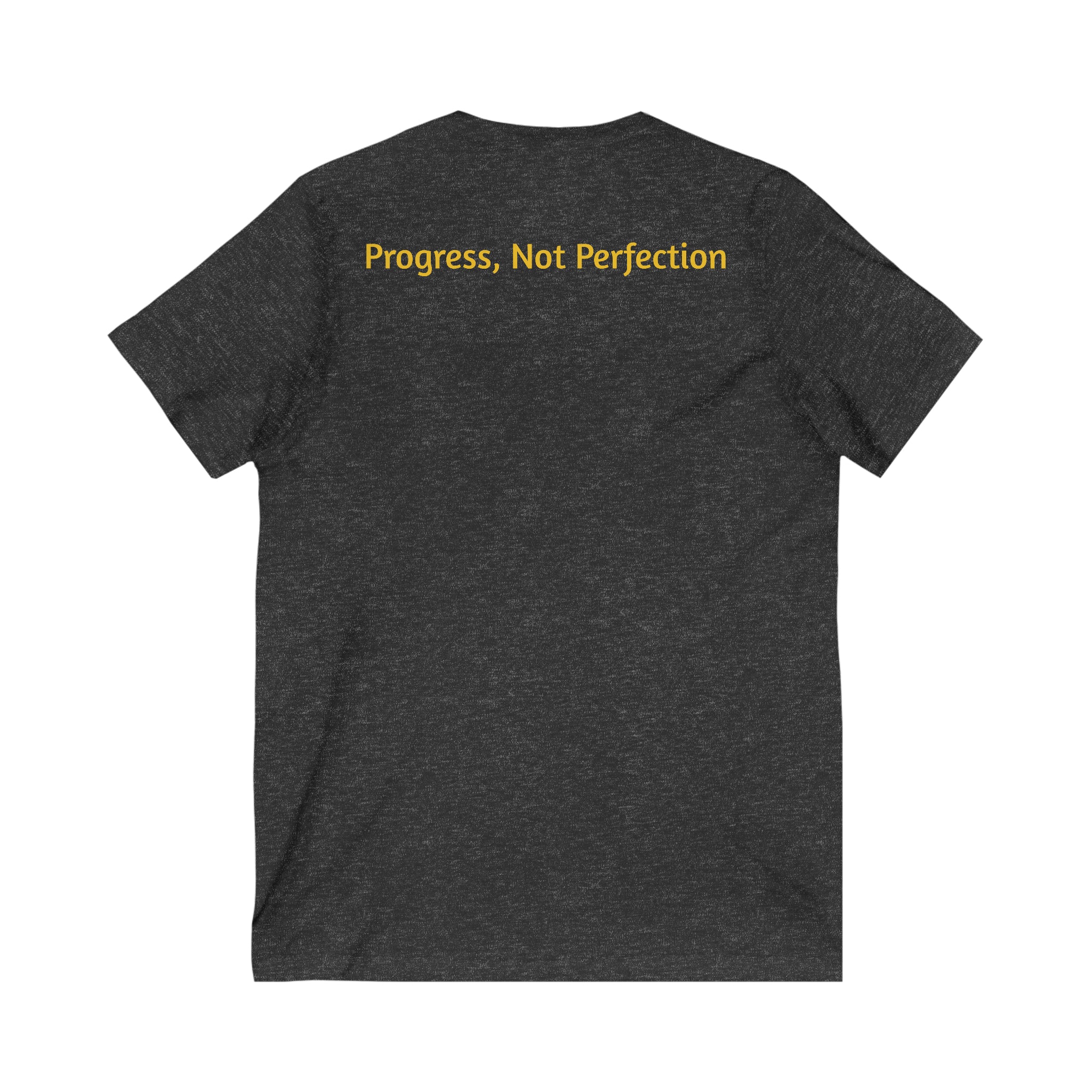 Progress, not perfection V-Neck T-Shirt Dark Grey Heather Athleisure Wear Casual Hoodie Comfort Hoodie Cozy Hoodie Graphic Hoodie Hooded Sweatshirt Hoodie Men's Hoodie Pullover Hoodie Women's Hoodie V-neck 8226035755063137951_2048_847aa186-4a72-4a84-a069-84957e391107 Printify