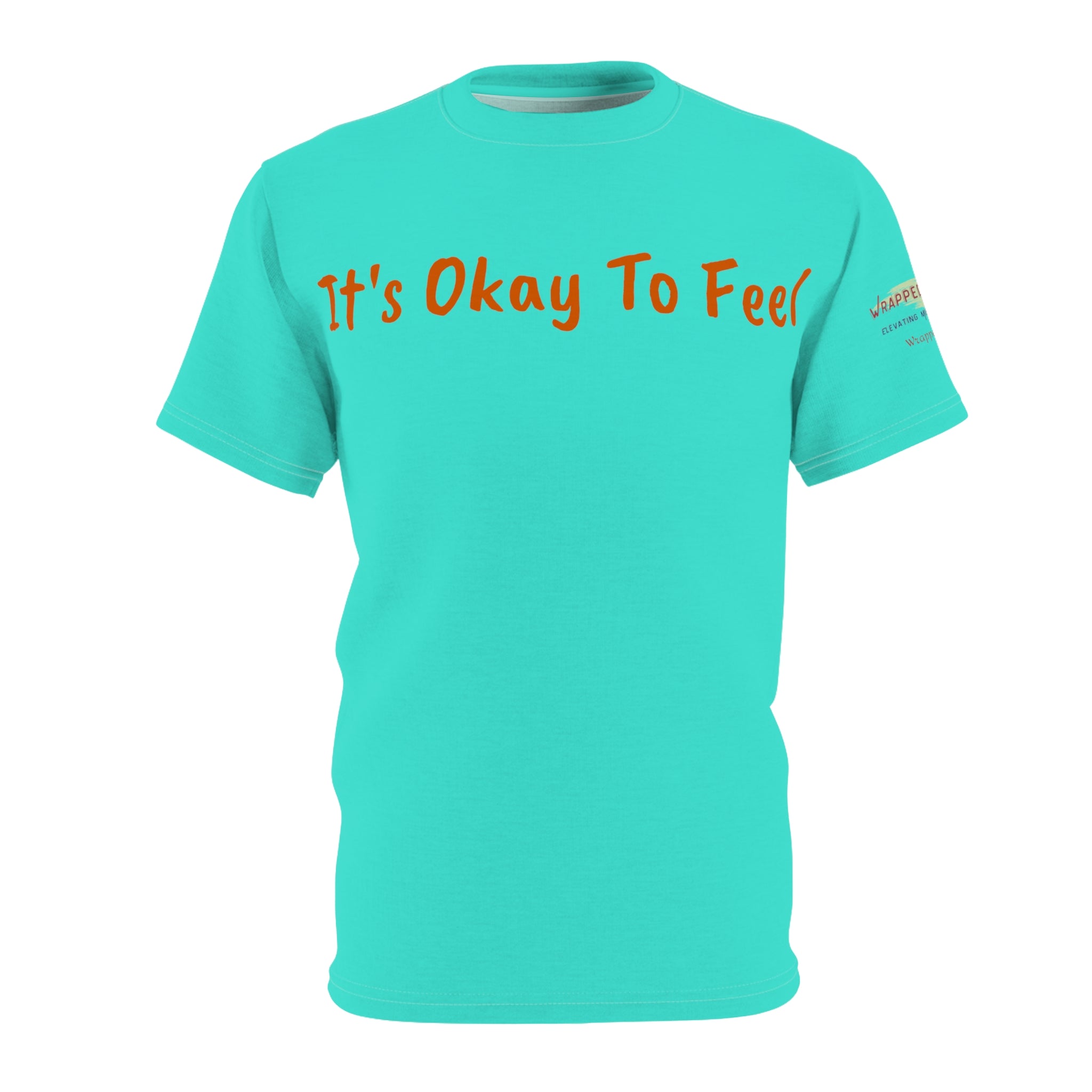 It's Okay to Feel - Unisex Cut & Sew Tee White stitching 4 oz. Athleisure Wear Comfort Cut & Sew Donation Feel Initiative Mental Health Normalization Polyester Tee Unisex All Over Prints 8334127924403847652_2048 Printify