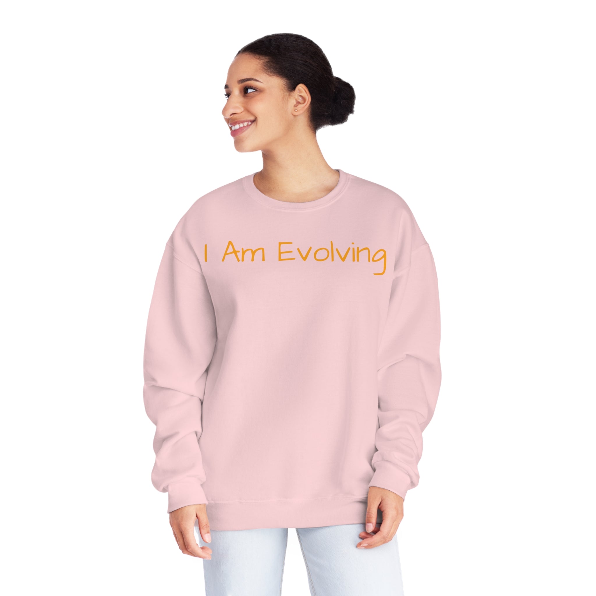 I Am Evolving Fleece Sweatshirt: Comfort & Style Classic Pink L Comfy Sweater Cozy Sweatshirt Crewneck Sweatshirt Fleece Pullover Graphic Sweatshirt Men's Sweatshirt Streatwear Sweatshirt Warm Outerwear Women's Sweatshirt Sweatshirt 9260750356665732678_2048 Printify