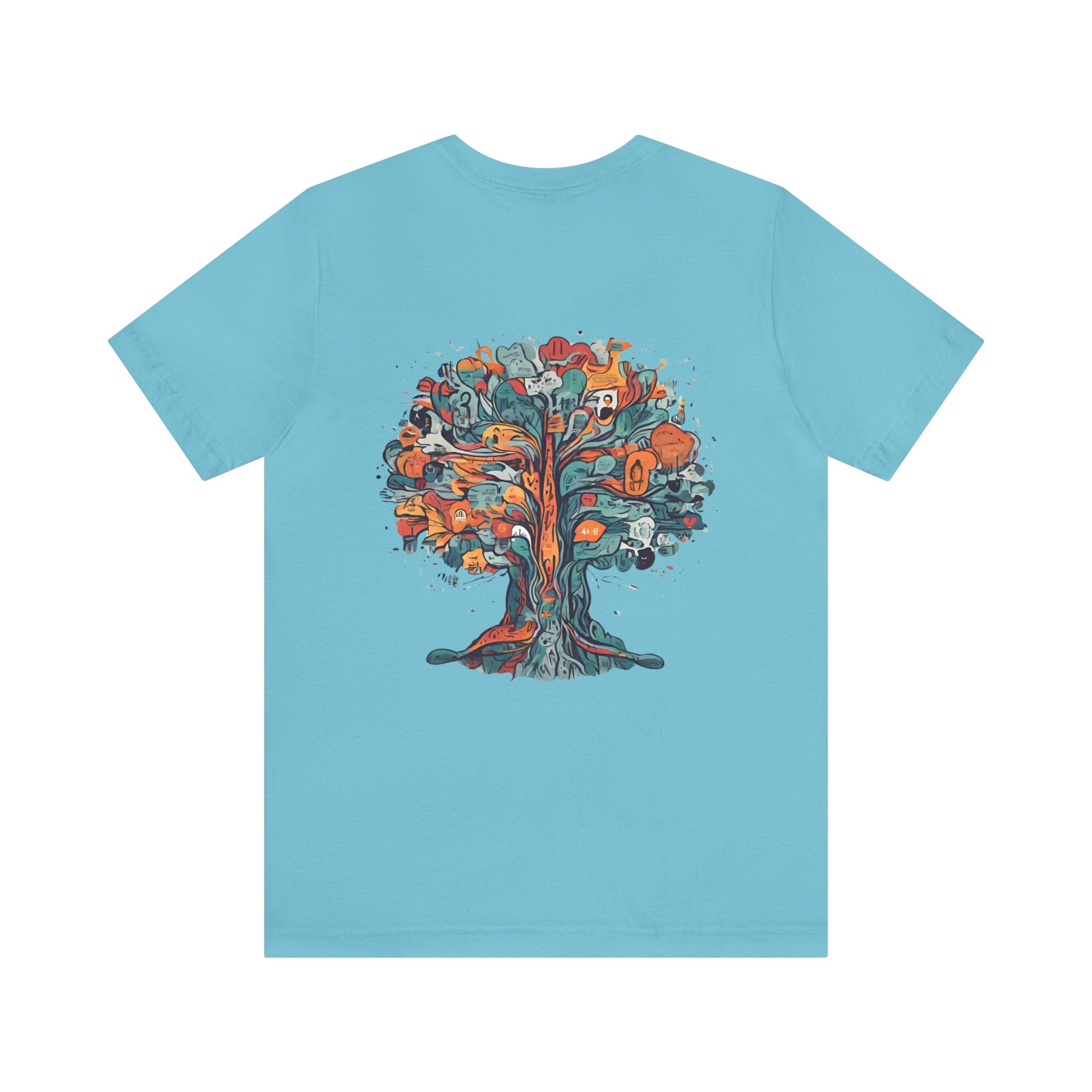 Inspire Growth Jersey Tee - Bella+Canvas 3001 Turquoise Airlume Cotton Bella+Canvas 3001 Crew Neckline Jersey Short Sleeve Lightweight Fabric Mental Health Support Retail Fit Tear-away Label Tee Unisex Tee T-Shirt 9374070886283861034_2048 Printify