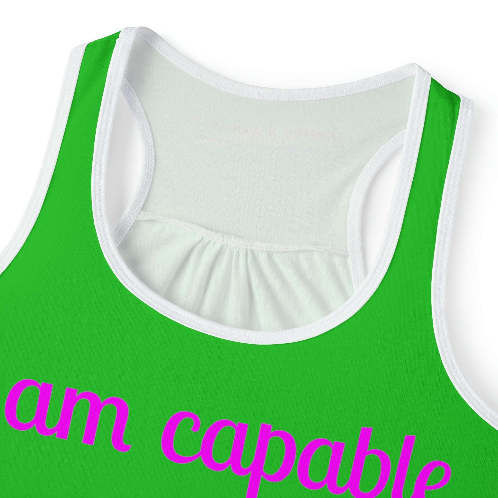 I Am Capable Racerback: Spread Awareness in Style! White Activewear Athletic Tank Fitness Wear Racerback Racerback Tee Tank Top Women's Tank Workout Gear Yoga Tank Tank Top 9577354027861045115_2048_f6f40064-7017-4a50-b56e-078003786d5c Printify
