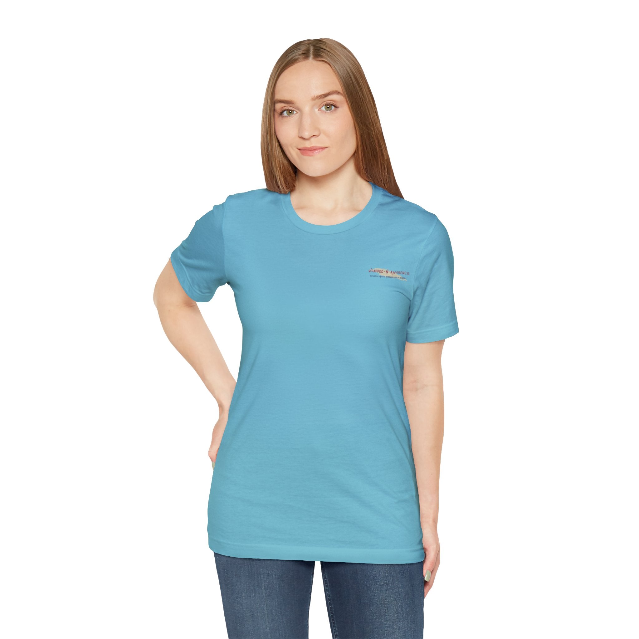 Mindfulness Heals Wounds Tee - Bella+Canvas 3001 Turquoise Airlume Cotton Bella+Canvas 3001 Crew Neckline Jersey Short Sleeve Lightweight Fabric Mental Health Support Retail Fit Tear-away Label Tee Unisex Tee T-Shirt 9781037656958884955_2048 Printify